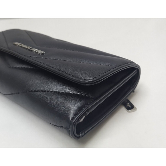 Michael Kors Jet Set Travel Black Quilted Leather Trifold Wallet - NWT $298 - Picture 16 of 16
